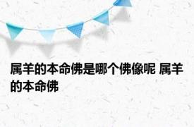 属羊的本命佛是哪个佛像呢 属羊的本命佛 