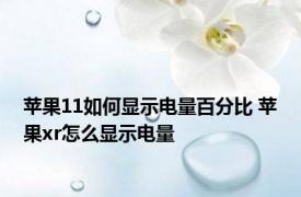 苹果11如何显示电量百分比 苹果xr怎么显示电量 