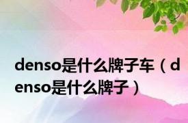 denso是什么牌子车（denso是什么牌子）