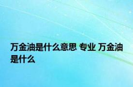 万金油是什么意思 专业 万金油是什么 