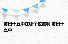 莆田十五中在哪个位置啊 莆田十五中 