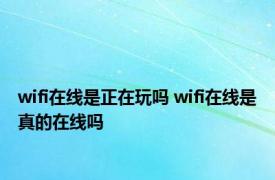 wifi在线是正在玩吗 wifi在线是真的在线吗 