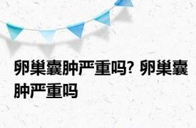 卵巢囊肿严重吗? 卵巢囊肿严重吗 