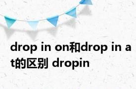 drop in on和drop in at的区别 dropin 