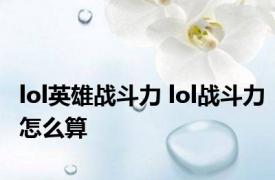 lol英雄战斗力 lol战斗力怎么算 