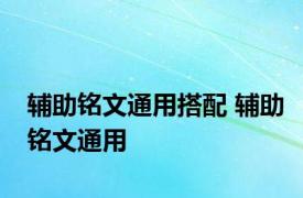 辅助铭文通用搭配 辅助铭文通用 