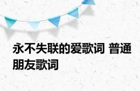 永不失联的爱歌词 普通朋友歌词 