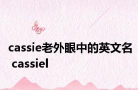 cassie老外眼中的英文名 cassiel 