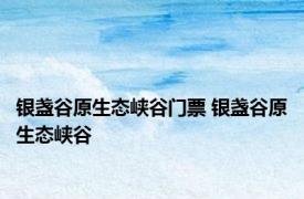 银盏谷原生态峡谷门票 银盏谷原生态峡谷 