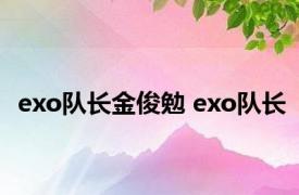 exo队长金俊勉 exo队长 