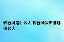 释行风是什么人 释行风保护过哪位名人 