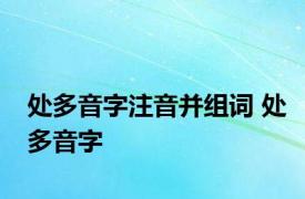 处多音字注音并组词 处多音字 