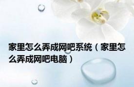 家里怎么弄成网吧系统（家里怎么弄成网吧电脑）