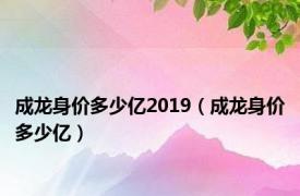 成龙身价多少亿2019（成龙身价多少亿）