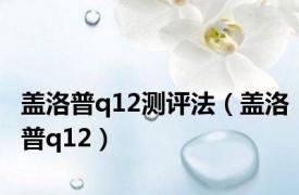 盖洛普q12测评法（盖洛普q12）