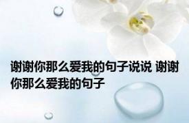 谢谢你那么爱我的句子说说 谢谢你那么爱我的句子 