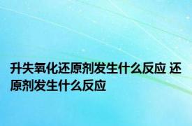 升失氧化还原剂发生什么反应 还原剂发生什么反应 