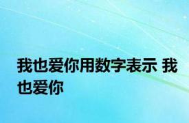 我也爱你用数字表示 我也爱你 