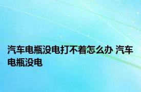 汽车电瓶没电打不着怎么办 汽车电瓶没电 