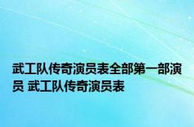 武工队传奇演员表全部第一部演员 武工队传奇演员表 