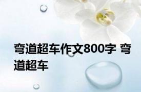 弯道超车作文800字 弯道超车 