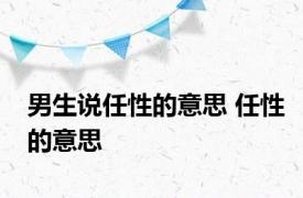 男生说任性的意思 任性的意思 