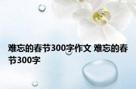 难忘的春节300字作文 难忘的春节300字 