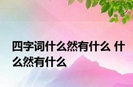 四字词什么然有什么 什么然有什么 