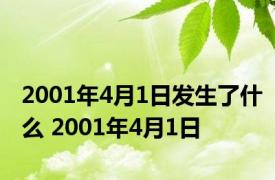 2001年4月1日发生了什么 2001年4月1日 