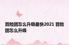 冒险团怎么升级最快2021 冒险团怎么升级 