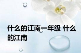 什么的江南一年级 什么的江南 