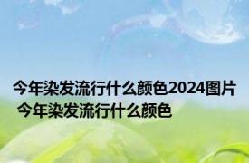 今年染发流行什么颜色2024图片 今年染发流行什么颜色 