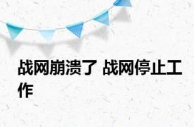 战网崩溃了 战网停止工作 