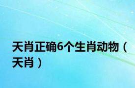 天肖正确6个生肖动物（天肖）