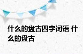 什么的盘古四字词语 什么的盘古 