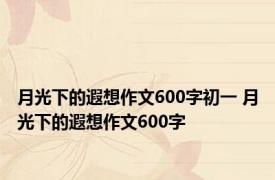 月光下的遐想作文600字初一 月光下的遐想作文600字 