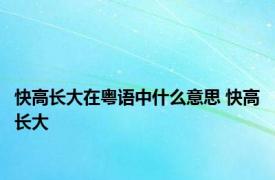 快高长大在粤语中什么意思 快高长大 