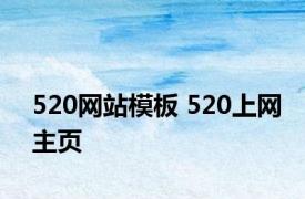 520网站模板 520上网主页 