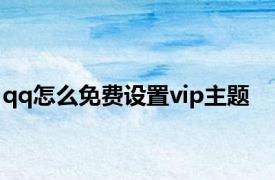 qq怎么免费设置vip主题