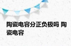 陶瓷电容分正负极吗 陶瓷电容 