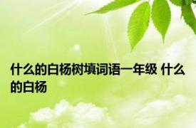 什么的白杨树填词语一年级 什么的白杨 