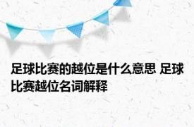 足球比赛的越位是什么意思 足球比赛越位名词解释 