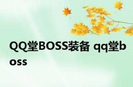 QQ堂BOSS装备 qq堂boss 