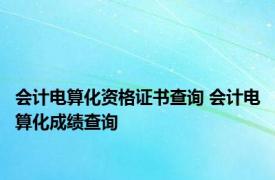 会计电算化资格证书查询 会计电算化成绩查询 