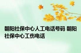 朝阳社保中心人工电话号码 朝阳社保中心工伤电话 