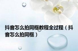 抖音怎么拍同框教程全过程（抖音怎么拍同框）