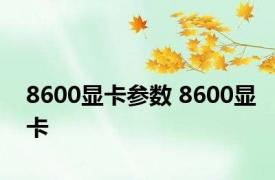 8600显卡参数 8600显卡 