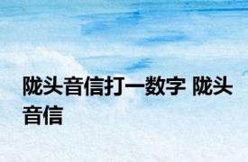 陇头音信打一数字 陇头音信 