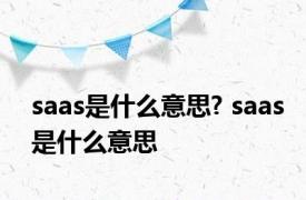 saas是什么意思? saas是什么意思 