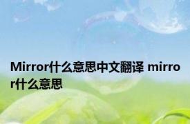 Mirror什么意思中文翻译 mirror什么意思 